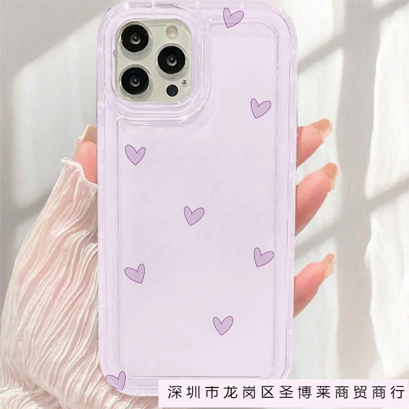 Минималистичный дизайн в виде сердца на весь экран, подходит для iPhone 11/12/13/14/15 PRO MAX, Apple 16, противоударный с подушками безопасности X/XS