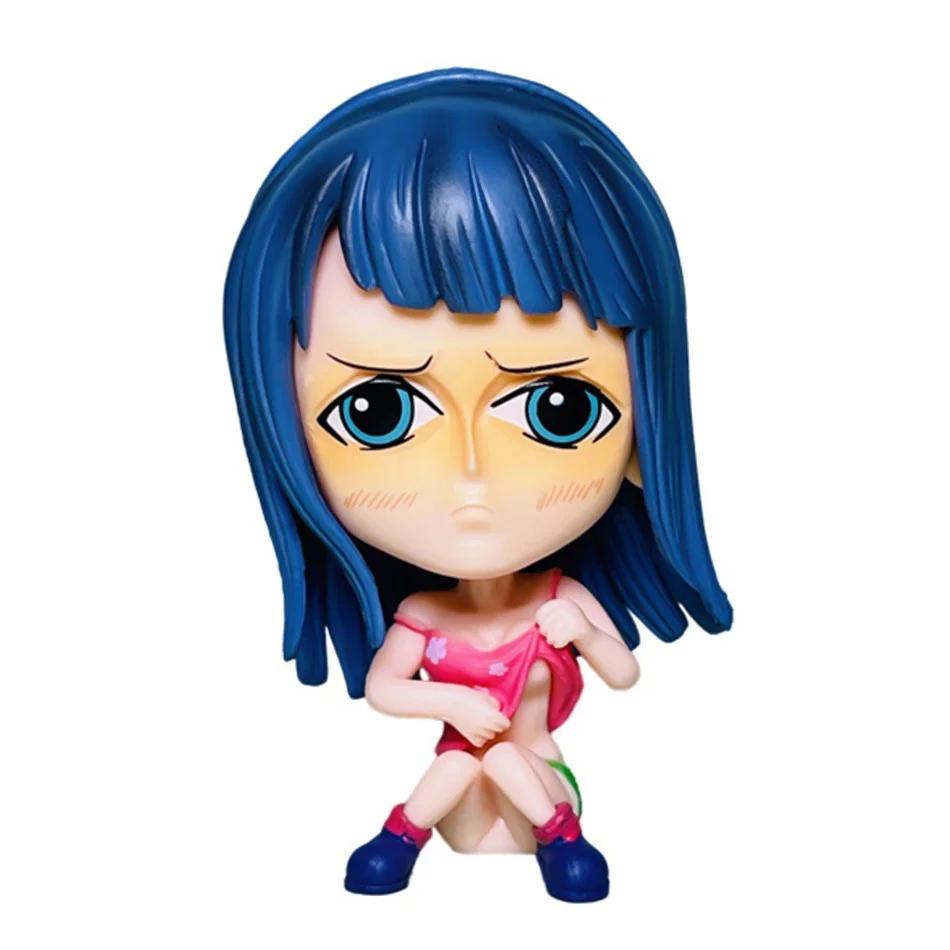 Аниме Q-версия One Piece Большая голова Роуд Фейсулонцзяобаас Императрица Ручная работа Сидящая кукла ПВХ Модель Аниме Милое украшение Подарок