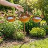 Rusted 3-Tiered Bird Bath Metal Bird Feeding Station Multi-Purpose Bird Water Bowls  Yard