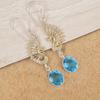 Серьги с голубым топазом Swiss Blue Topaz Gemstone Earring, 925 Solid Sterling Silver Earrings Jewelry Handmade Earrings, Silver Jewelry For Gift