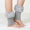 Women Winter Fashion Fur Cuff Toppers Trim Boot Socks Cover Knitted Leg Warmers
