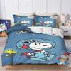 3D NEW Luxury Anime Snoopy Bedding Set Cartoon Children Bedroom Quilt Cover Boy Girl Bedclothes For Children Anime Home Gift