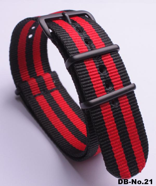 Черный нейлоновый и парусиновый ремешок для часов с вакуумно-нанесенной застежкой