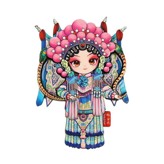 Peking Opera Character Refrigerator Magnet Chinese Style Wooden Peking Opera Role Fridge Magnet Home Kitchen