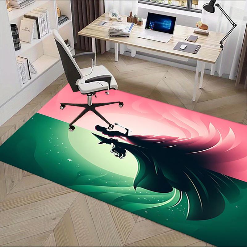 Wicked,Princess Pattern Polyester Office Carpet Chair Mats, Home Decor Dormitory Floor Protector wit