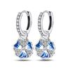 Серьги-кольца из серебра 925 пробы с синим цирконом, ловцом снов, пером, звездой, луной, милым когтем для женщин, тонкие ювелирные изделия в подарок на день рождения