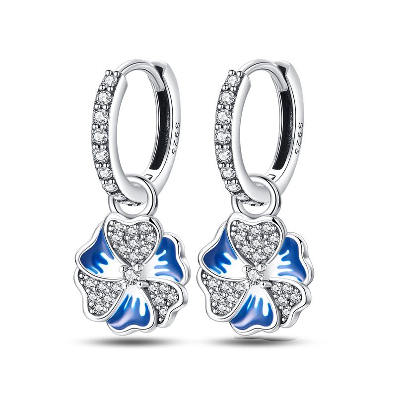 Серьги-кольца из серебра 925 пробы с синим цирконом, ловцом снов, пером, звездой, луной, милым когтем для женщин, тонкие ювелирные изделия в подарок на день рождения