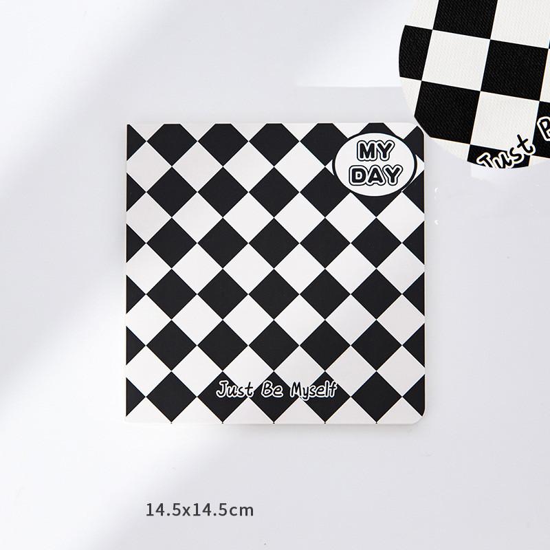 100sheets/pc Check Prints Square Rectangle Sticky Note Notebook Portable Memo Pad Notepad School Supplies