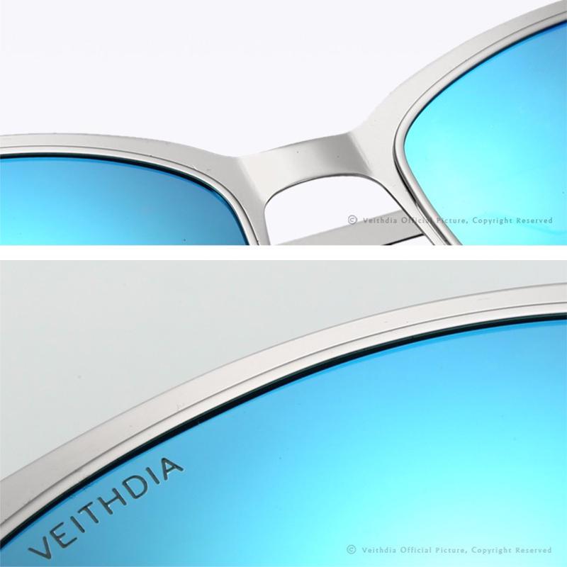 VEITHDIA брендовые дизайнерские солнцезащитные очки из нержавеющей стали, поляризационные мужские солнцезащитные очки для мужчин/женщин