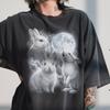 Three Arctic Hare Moon Shirt, Vintage 90s Graphic Tee, Polar Bunny Lover Gift