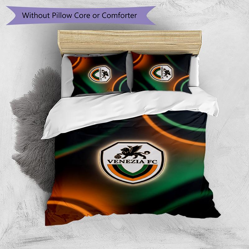 Venezia FC Football Printed 3 Pieces Bedding Set, Comfortable Skin Friendly Bedroom Duvet Cover Set