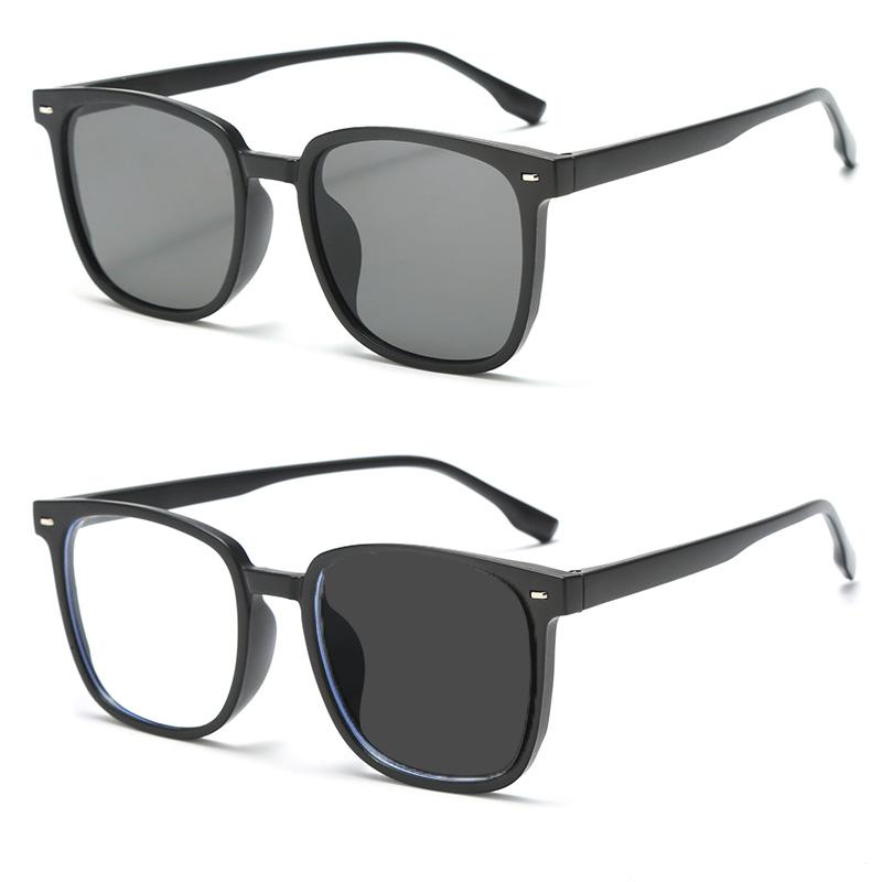 2PCS Fashion Colorful Square Sunglasses Women Men Vintage Trend Brand Sun Glasses Driving Fishing Male Female Glasses UV400