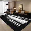 Nordic Style Black Large Carpet Non-slip Living Room Decoration Sofa Area Rug Easy Clean Coffee Table Mat Bedroom Lounge Rugs