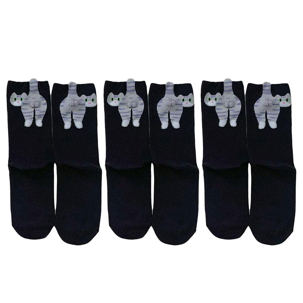 Милые носки с яйцами кошек до середины икры, японские чулки для женщин, осенне-зимние, мягкие, удобные, влагоотводящие, дышащие, парные носки