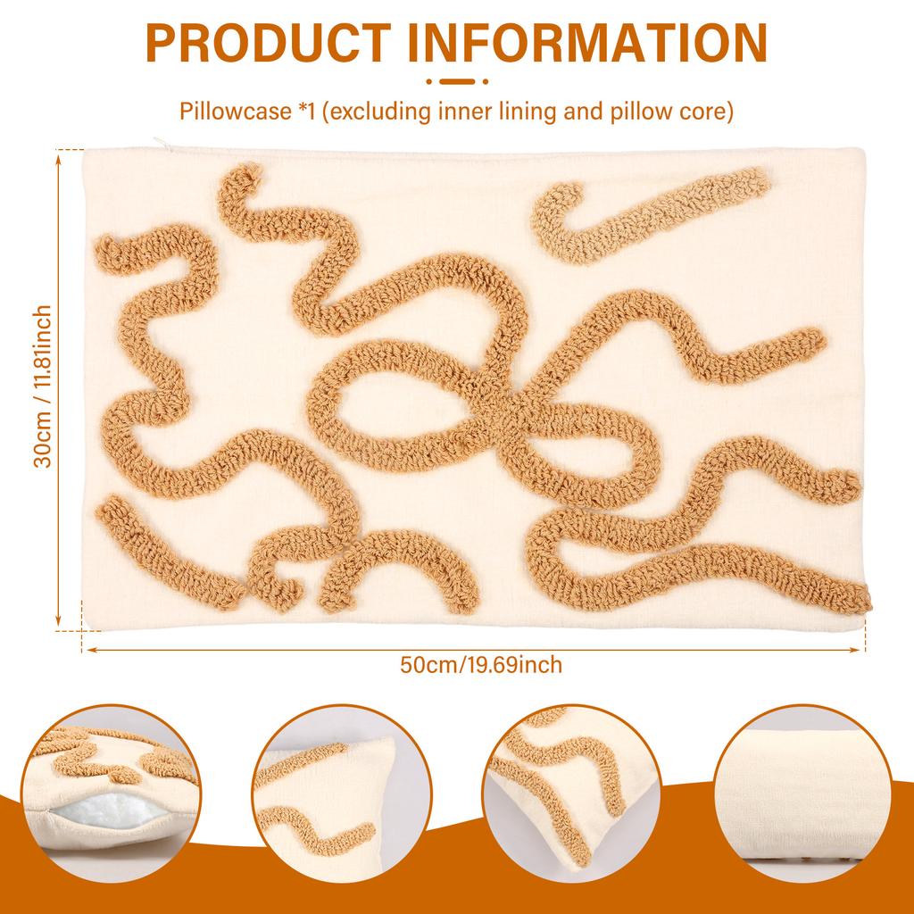 Tufted Throw Pillow Cover 30x50 CM Decorative Pillow Cushion Case Boho Neutral Throw Pillow Decoration for Bedroom Bed Couch