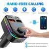 Car Bluetooth5.0 FM Transmitter Dual USB 3.1A PD Type-C Colorful Ambient Light Car Accessories Player Phone Hands Free Car Radio