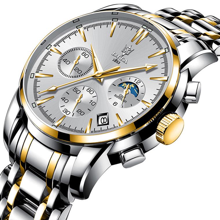 Dita Watch Мужские часы для отдыха Водонепроницаемые автоматические механические спортивные трендовые часы Мужской стальной ремень