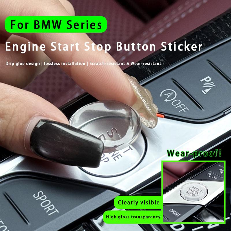 2PCS Drip Glue Material Car Engine One-Touch Start Button Cover Sticker Trim For BMW 2 3 4 8 Series X3 X4 X5 X6 X7 Z4 2019-2026