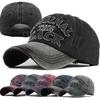 Горячая ретро вымытая хлопковая бейсболка Snapback Hat для мужчин женщин Повседневная 3D черная кепка с буквами