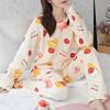 1 комплект большого размера с длинным рукавом, свободная женская осенняя полиэстеровая пижама, пуловер, домашняя одежда