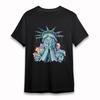 Women's Plus Size Breathable Classic T-Shirt Colorful Statue Of Liberty Tee USA