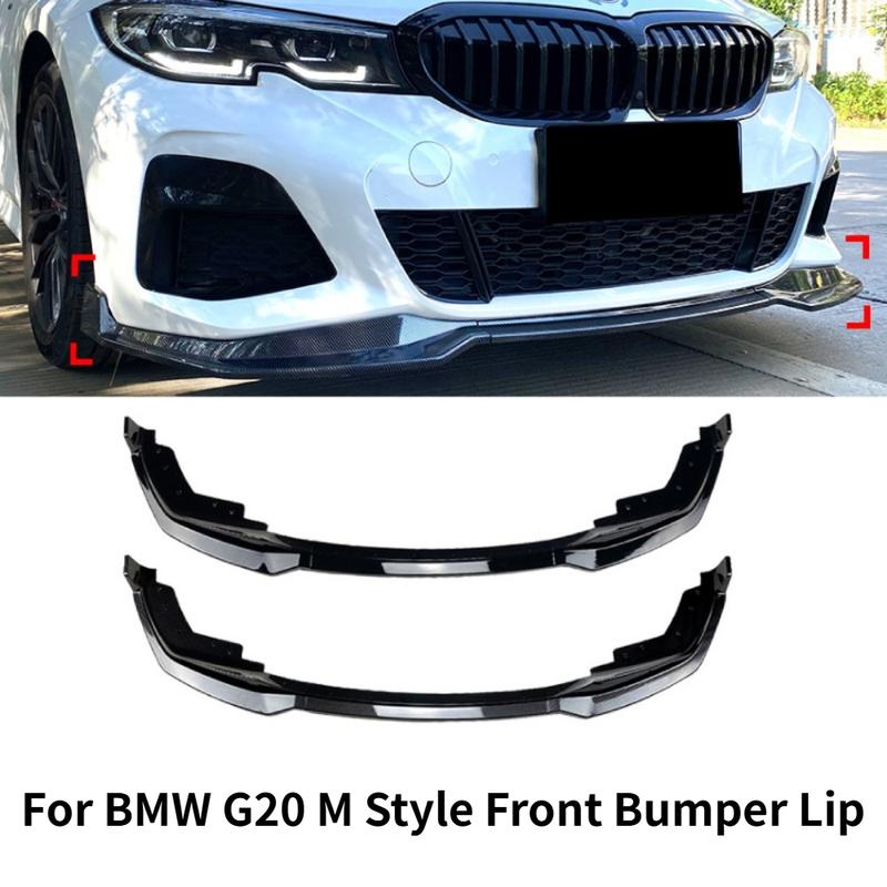 MP Style Front Bumper Lip Splitter Spoiler For BMW 3 Series G20 320i 330i Sport 2019-2022 Car Exterior Refit Accessories