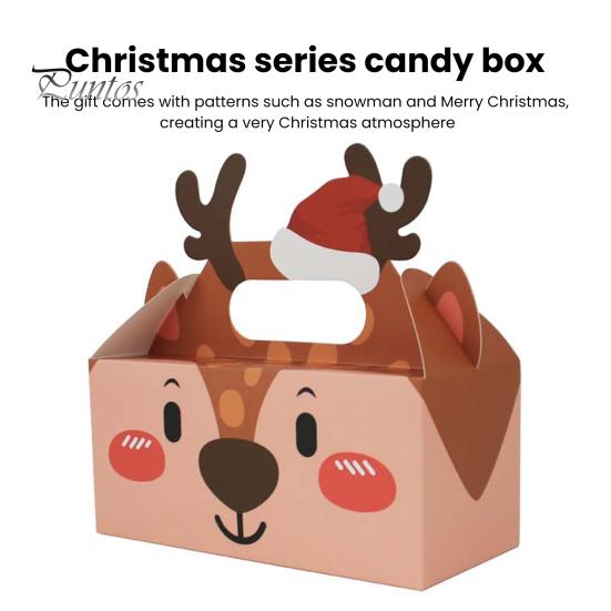 10 шт., Рождественская подарочная коробка, рождественский картонный подарок, коробки для конфет и печенья с ручкой, сумки для вкусностей, товары для праздника и вечеринки