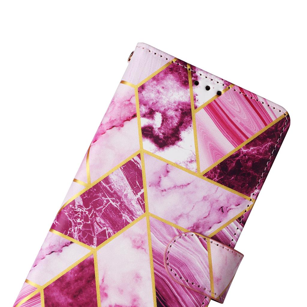 Для Xiaomi Redmi Note 14 4G (164,84мм) Чехол Лакированный Мраморный Узор Кожаный Чехол для Телефона