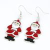 Рождественские серьги-солдаты Санта-Клауса, крючки для ушей, шляпа, снежок, металлические мини-маленькие серьги