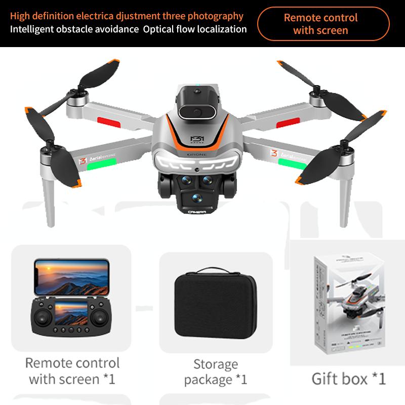 M3 Drone 8K Professinal With 1080P Wide Angle HD Cameras Foldable Helicopter WIFI FPV 180° Electric Adjustable Height Hold Gifts
