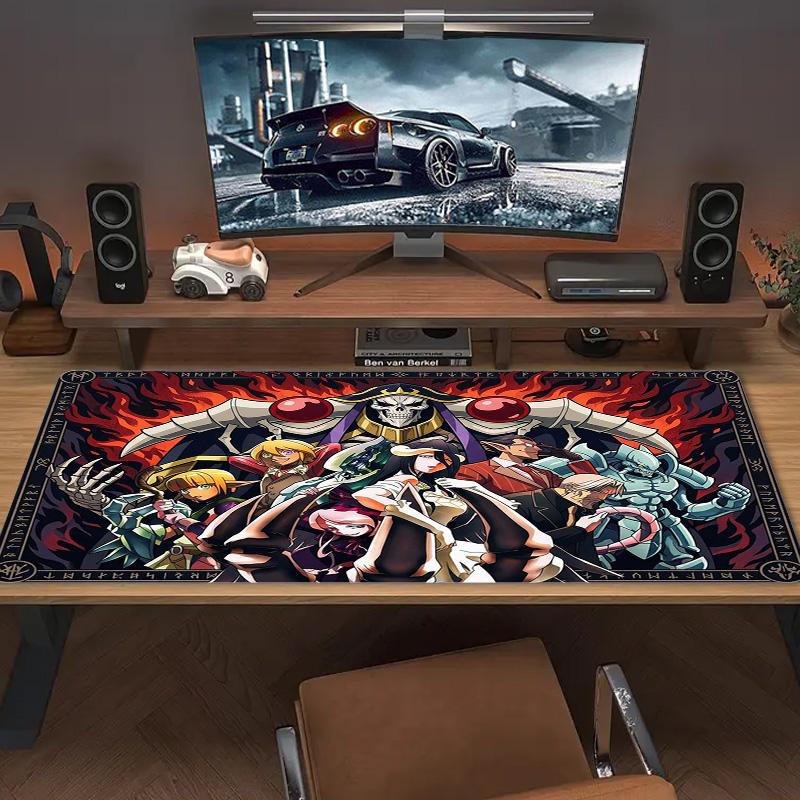 Игровой коврик для мыши Аниме Overlord, большой, с противоскользящей основой, для ноутбука, планшета, XXL, мини-ПК, с заблокированным краем