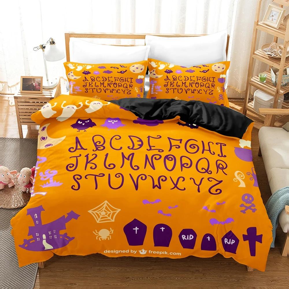 Комплект постельного белья Alphabet Lore Single Twin Full Queen King Size Комплект постельного белья для девочек и мальчиков Пододеяльники для спальни Аниме Пододеяльник