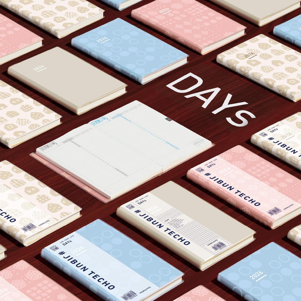 KOKUYO Jibun Techo DAYs mini 2026 Ежемесячный Ежедневный B6 с Ограниченным Изданием Синий Начало Январь 2026 Планировщик, Тонкий, Наклейки SOU SOU, NI-JDM1L3-26,