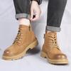 Зимние новые высококачественные уличные короткие ботинки мужские классические ботинки пустыни с круглым носком на низком каблуке модные повседневные уличные повседневные мужские туфли