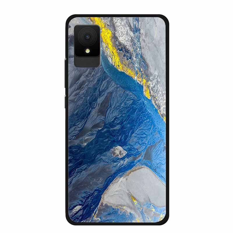 For TCL 505 Phone Cases Back Cover For TCL 502 Black Edge Silicone TPU Funda for TCL505 Marble Soft Case Colorful Coque Bumper
