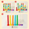 Wooden Abacus Stacking Columns - With Beads Sorting Columns And Cards To Exercise Hand-Eye Coordination And Color Recognition