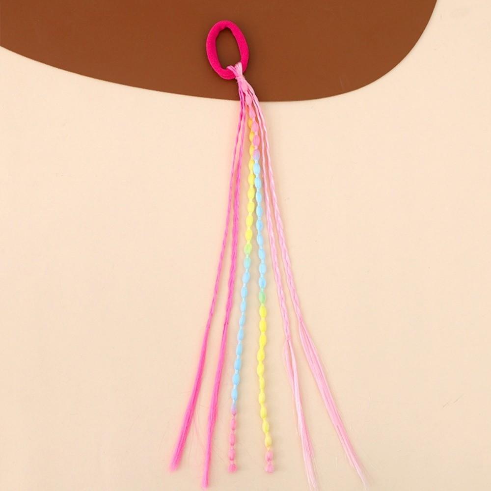 12pcs Tangle-Free Design Braided Hair Extensions Colorful Ponytail Holders Fashion-Forward Tweens