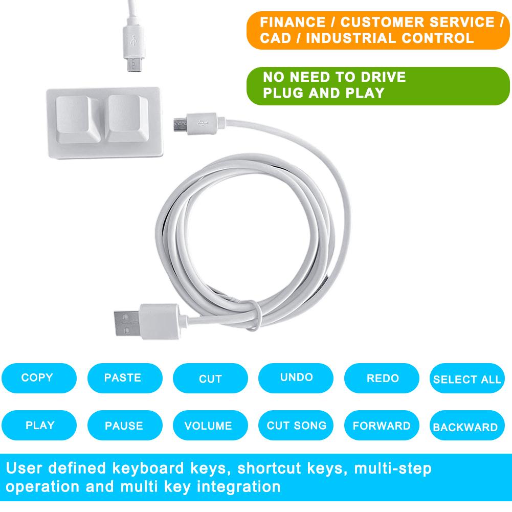 2 клавиши USB Настраиваемая программируемая макро мини-клавиатура Копирование для Photoshop Клавиатура и гейминг O0G8