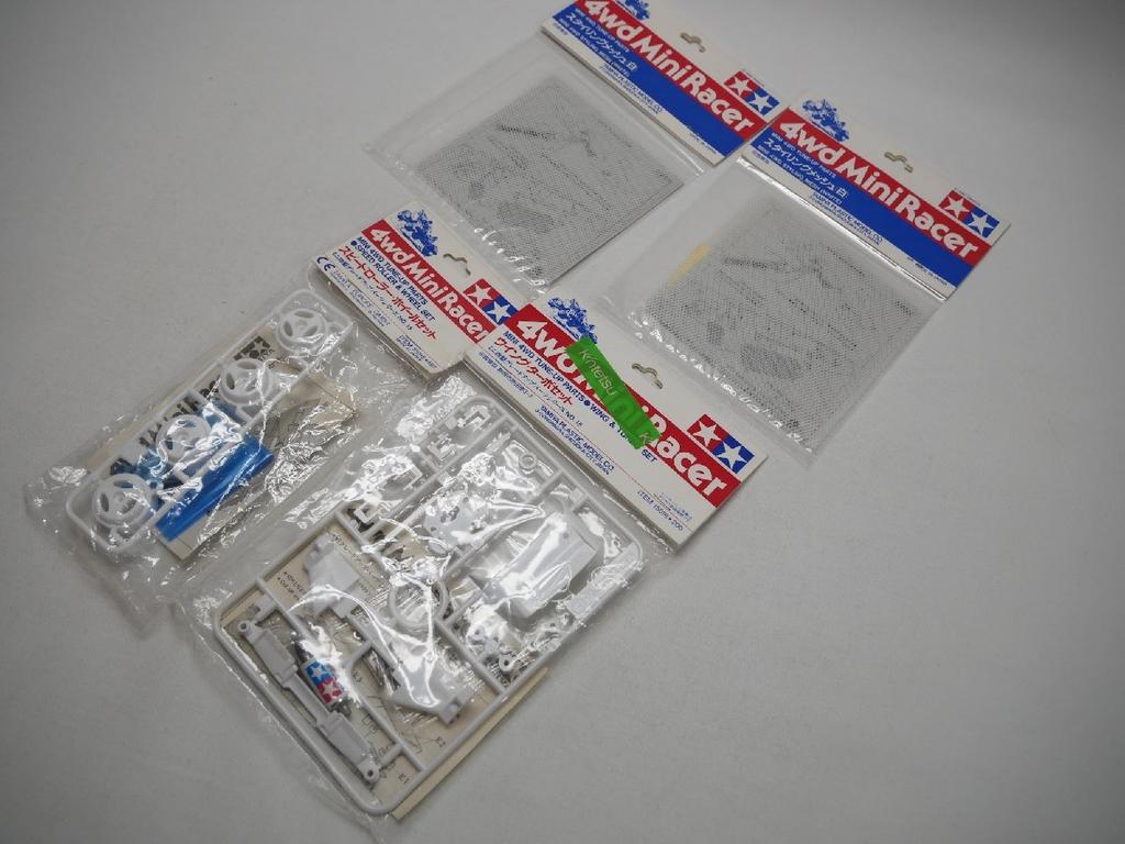 Unopened Mini 4WD parts Wing Turbo Set Speed Roller Wheels Styling Mesh White x2 4-piece set / /