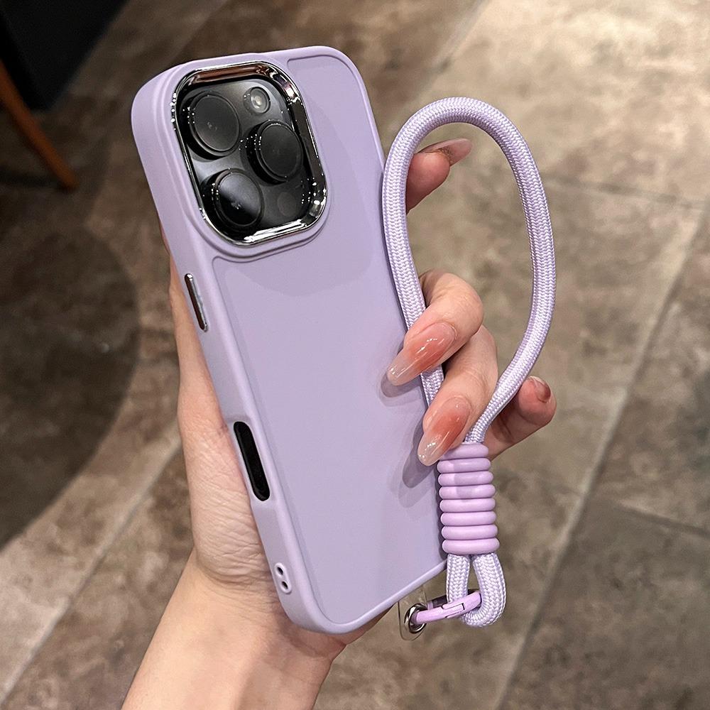 Роскошный Мягкий Силиконовый Чехол Для Телефона С Шейным Ремнем Для iPhone 11 12 13 14 15 16 Pro Max Plus Ударопрочные Бамперные Чехлы