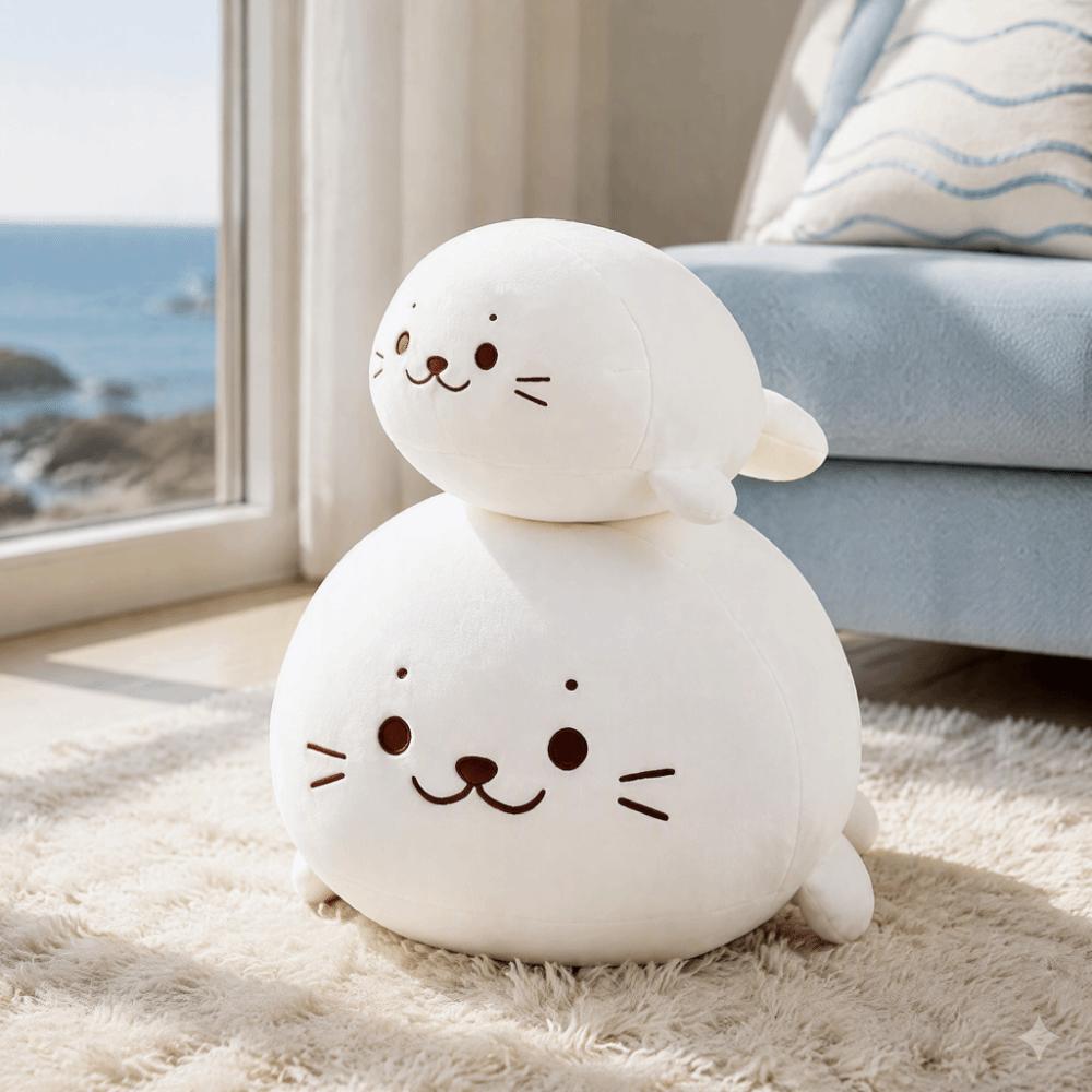 PP Cotton Anime Seal Plush Doll Chubby Lying Seal Plush Toys Birthday Parties