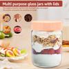 4/8Pcs Overnight Oats Container Moisture Resistant Sealable Glass Jars Kitchen Milk Fruit Salad Food Storage Jars Portable