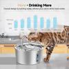 3.2L Stainless Steel Pet Water Fountain With Visible Window Filtration System Automatic Cat Fountain for Cats/Dogs Drinking Bowl