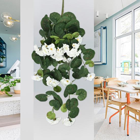 Подвесная искусственная Malus Spectabilis 11 веток Устойчивый к УФ-лучам Реалистичный искусственный цветок Свадебная вечеринка В помещении На открытом воздухе Сад Настенный декор Искусственный цветок