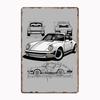 Vintage My Drawing of The Classic German Coupe Race Car Metal Poster Sign Club Custom Indoor Wall Tin Sign Room Decor Home Decor