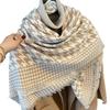 Autumn and Winter New Jacquard Square Scarf Women's Fashion High-end Imitation Cashmere Shawl Versatile Thickened Warm Scarf