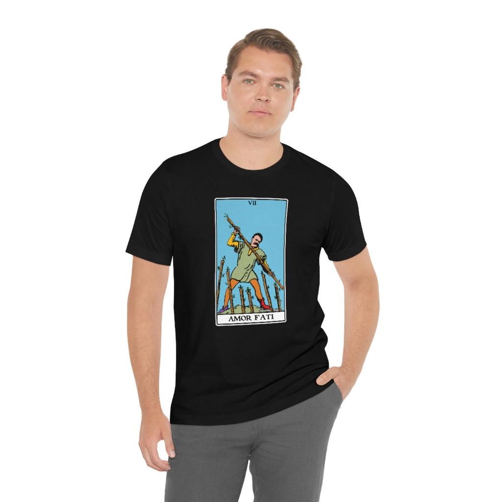 Nietzsche Amor Fati Seven of Wands Tarot Philosophy T-shirt