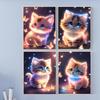 Lovely Glowing Kitten Canvas Poster Cute Cat Wall Art Picture for Living Room Bedroom Playroom Club Bar Modern Home Decor Gift