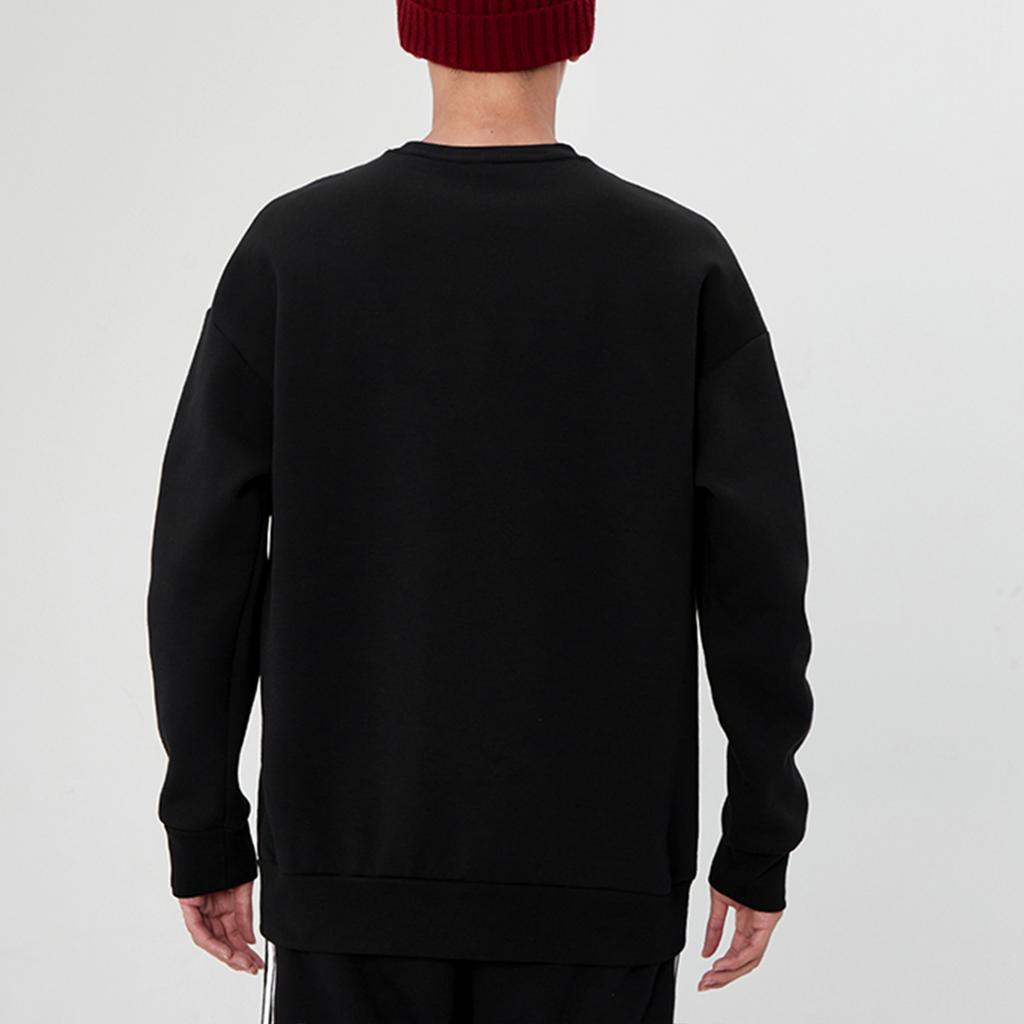 Adidas Большой логотип Спортивный повседневный свободный пуловер свитшот мужские топы черный H39214