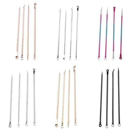 4 шт./компл. портативная игла для удаления прыщей из нержавеющей стали, косметическое средство для удаления комедонов и прыщей для носа